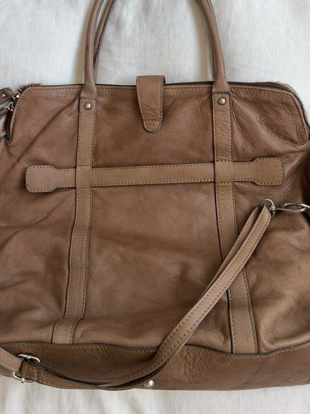 Vintage Italian cowhide oversized bag - Picture 4 of 6